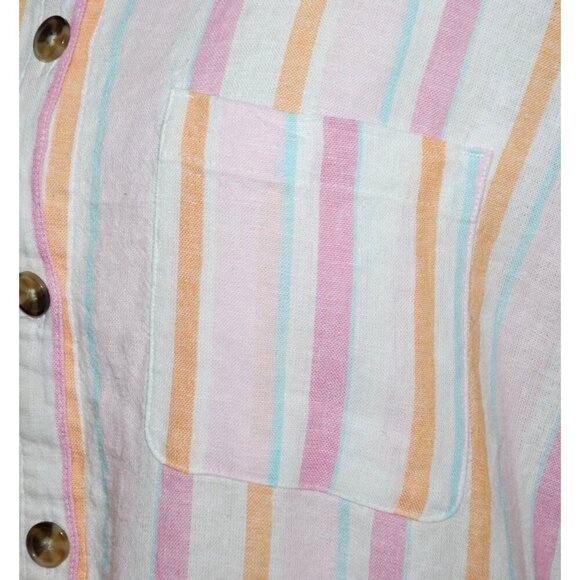 NWT Time And Tru Ladies Pink Striped Sheath Dress Size XXL Linen Blend Pockets S - Picture 4 of 14